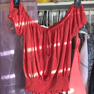 Off the shoulder crop top shirt orange never worn